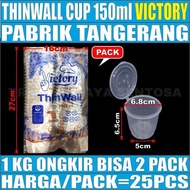 Thinwall Cup 25ml 35ml 60ml 100ml 150ml Plastik Bulat u Puding /Pack - Cup 150ml
