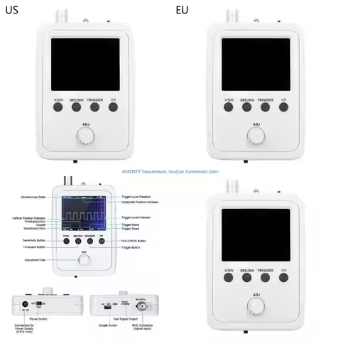 367D Oscilloscope DIY for w/Enclosure & Clip Probe Digital Storage Oscilloscope