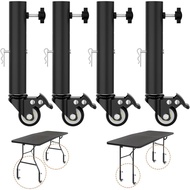 Table leg extender with casters is suitable for right-angle curved legs, adjustable and movable tabl