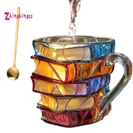 3d Painted Book Coffee Mug 11oz Glass Coffee Cupshaped Cup for Book Lovers, , Librarians & Writers