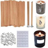 60/120/300pcs Smokeless Wood Candle Kit - Wood Core Flame - Flammable, Natural Candle Core. (60pcs=2