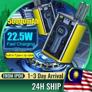 50000mah Power Bank Transparent Powerbank Fast Charging Type C Cable Micro USB Cable Cyberpunk Power