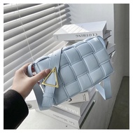 Messenger bag sky blue plaid ketupat trendy Korean style