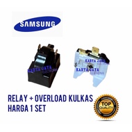 Relay 2 Pin + Overload Kulkas Samsung 1 Pintu / Ptc Overload Kulkas