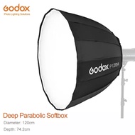 พร้อมส่ง Godox แบบพกพา P120H 120เซนติเมตรโลหะวัสดุแท่ง Deep Parabolic Softbox Bowens Mount Studio แฟลช Speedlite Reflector