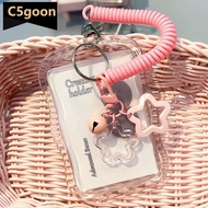 C5GOON Colorful Photocard Holder Transparent Keychain Subway Bank Card Case Student ID Bus Card Prot