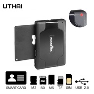 【CW】 UTHAI SCR8 Smart Card Reader USB2.0 SD TF M2 MS Bank Card ID SIM Card All-in-One