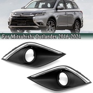 6400G482 6400G481 Front Bumper Fog Light Bezel Cover Shell Lamp Frame with Chrome Trim for Mitsubish