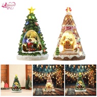 Abbraccia Christmas Musical Box Music House Sculpture Ornament Figurine with Led Light Plays 8 Songs