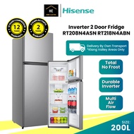 HISENSE RT208N4ASN 200L / 206L RT220N4ABN Inverter Refrigerator 2 Door Fridge Peti Ais RT208N4ASN