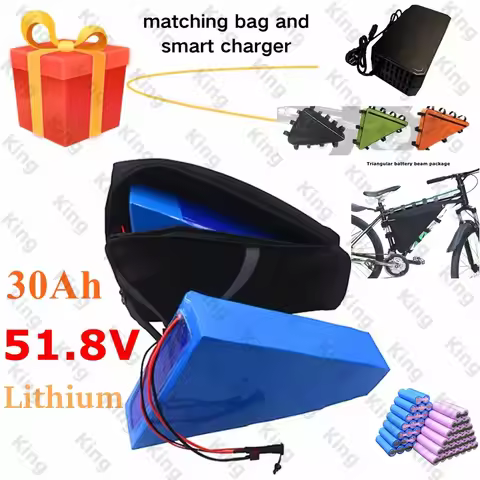 King- 51.8V 30AH Li-ion Triangle Battery 48V 52V 30ah Lithium Battery 18650 for Small Car Power Supp