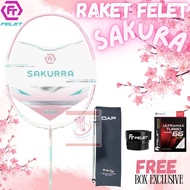 SAKURRA SERIES FELET RACKET FREE Exclusive Box Up to 31 Lbs - Badminton Racket Original