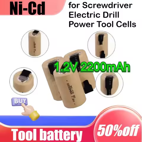 1.2V 2200mAh Sub C Ni-Cd Rechargeable Battery with Tab for Screwdriver Electric Drill Power Tool Cel