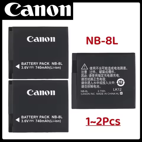 Original 3.6V NB-8L NB 8L NB8L Li-ion Digital Camera Battery 740mAh For Canon PowerShot A3300 A3200 
