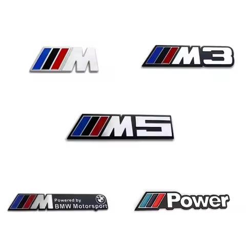 M Emblem Car Metal Sticker Rear Compartment Logo Sticker For BMW M M3 M5 Power 1 3 5 6 7 Series E34 