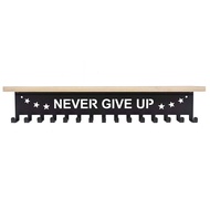 [lzdjlmy2ua] Achievement Display Rack with Shelf Bamboo Award Rack with Hooks Trophy Shelf for Runne