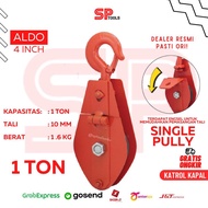 TOW SHIP PULLEY 4" 4 INCH 1 TON 1T SINGLE PULLY + ALDO HINGE Size: 4 inch Capacity: 1 ton But: 10mm 