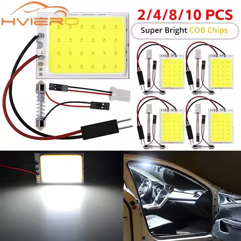 2/4/8/10pcs T10 C5W COB 16/24/36/48SMD Dome Festoon Reading Lamps Car Led Parking Bulb Auto Interior
