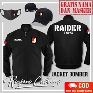 TNI-AD WATERPROOF RIDER BOMBER JACKET FREE MASK AND NAME/ TNI BOMBER JACKET RIDER BOMBER JACKET