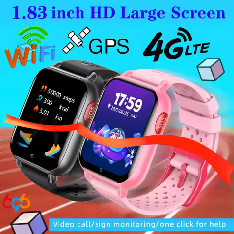 2025 New Kids 4G Smart Watch SOS GPS Location Video Call WiFi Sim Card Children 1.83inch HD SmartWat