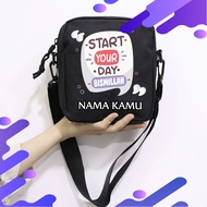 Rs Children's Sling Bag Sling Bag for School Koran Image Star Day Bismillah Unisex Fashion Kids 10 A