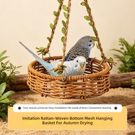 Rattan Bird Nest Hanging Cage Bed for Parakeet Budgie Cockatiel Canary Breeding Box Sleep House