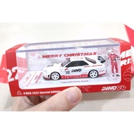 Inno 1/64 Nissan Skyline GTR R34 Christmas X mas White Chase