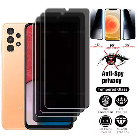 4Pcs For Samsung A13 Glass Samsung Galaxy A13 Tempered Glass 9H HD Privacy Anti-Spy Cover Glue Scree