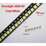 NEW☼✌☽Everlight 3030 6V 3V 1W SMD LED Cold White TV Backlight Lamp Beads for LED LCD TV Repair Backlight Strip