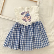 ชุดสำหรับสาว Stella Lou หญิง2022ฤดูร้อน New Star Dew ชุดกระโปรงลายสก๊อตลูกไม้การ์ตูนน่ารักกระโปรงเจ้