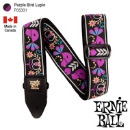 ERNIE BALL® P05331 Purple Bird Lupin Jacquard Strap สายสะพายกีตาร์ 3in1 ลวดลายศิลปะ สำหรับกีตาร์โปร่