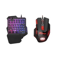 Pro Mouse Keyboard Gaming, Mouse Backlit RGB Bercahaya Tangan