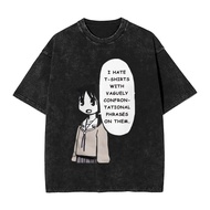 【 Azumanga】graphic 100% Heavyweight cotton Washed short-SLEEVE T-shirt for men