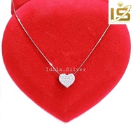 KALUNG PERAK ASLI SILVER 925 LAPIS EMAS PUTIH MODEL LIONTIN LOVE