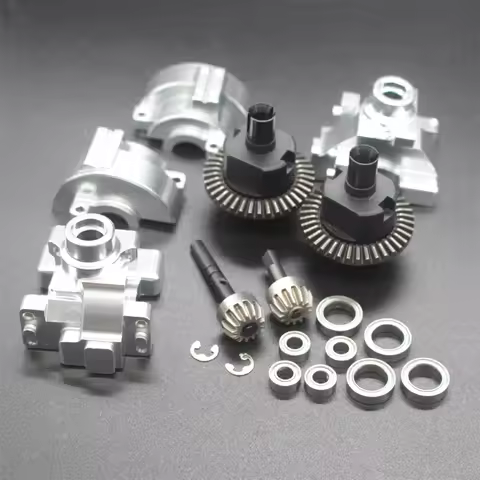Aluminum Alloy Front or Rear Gear Box Complete Drive & Diff.Gear 02030 03015 02024 02051 102075 1/10