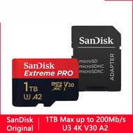SanDisk  Micro sd card  32GB  64GB  128GB  256GB  512GB  1TB  (200M 140M / U3 4K V30 A2) Speed up to 200Mb/s  For   Monitor Driving recorder Flat LCD TV Mobile phone Computer Drone Camera Music player