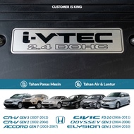 Sticker Pelekat 2.4 2.0 DOHC i-VTEC Aksesori Penutup Enjin Honda CRV Gen 3 Gen 2 Accord Civic Odysse