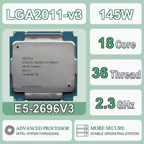 Intel Xeon E5-2696V3 2.3GHz 18 Cores 36 Threads E5 2696V3 Computer CPU Processor Server E5 2696 V3 P