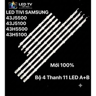 SAMSUNG TV LED 43J5500/43J5100/43H5500/43H5100- Set of 4 bars 11 LEDs A+B- 3V