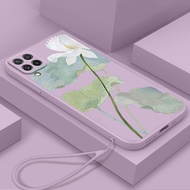 case for samsung a42 m42 TPU phone case with lotus pattern, shock-absorbing and stain resistant phon
