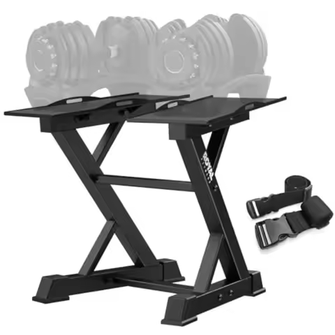 Adjustable Dumbbell Rack Heavy Duty Home Gym Dumbbell Storage Stand Holder Steel Black