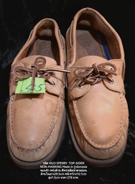 รหัส 4523 SPERRY  TOP-SIDER  NON-MARKING Made in Indonesia รองเท้ามือสอง หนังด้าน สีทรายส้มน้ำตาลอ่อ