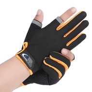 1pair  Protective Fishing Gloves 2 Cut Fingers Fingerless Glove Men Women Breathable Anti-slip Fishi