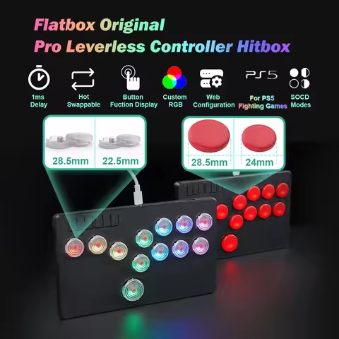 Flatbox Original Pro Hitbox Controller For PS4/PS5 Hot SWAP Kailh Switch Arcade Fight Stick Joystick