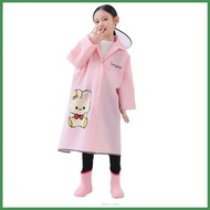 Rain Coat for Kids Waterproof Extendable With Children Rain Coat Backpack Night Eeflective Stri