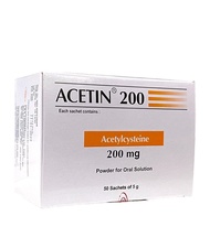 Acetin 200 (Acetylcysteine 200mg) 5g 50s/box