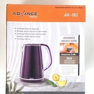 Teko Listrik ADVANCE AK 182 UNGU Pemanas Air Awet Murah Low Matt Promo
