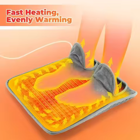 Electric Foot Heating Pad Household Foot Warmer Heater Mat with 4 Heat Levels & 4 Timers Fast Heatin