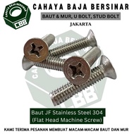Baut JF Stainless Steel 304 (M5 x 8-15mm) (Flat Head Machine Screw)