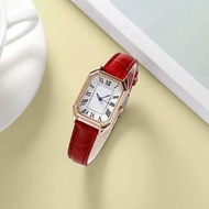 復古酒桶型女士手錶 時尚氣質石英錶 文青簡約潮流女裝手錶- 黑色 均碼